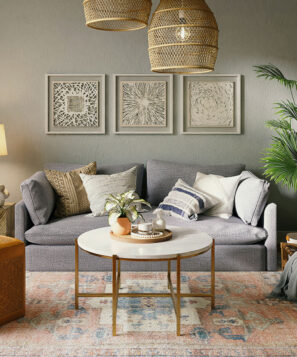 SEI Furniture Aldea Round Faux Marble Coffee Table