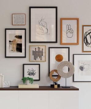 BW Abstract Modern Gallery Wall Minimal Art Set of 8