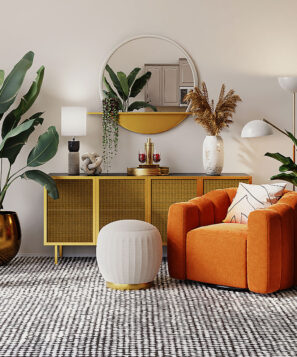 Artbydisha Gold Tone Infused Stone Pebbles Abstract 3d Canvas