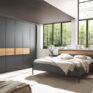 ACAPULCO_3_Graphit-D.,Abs.Riffholz_DTS300cm,H236cm m.PPT_Bett 180x200cm_Naka 1SK schwebend m.Paneel