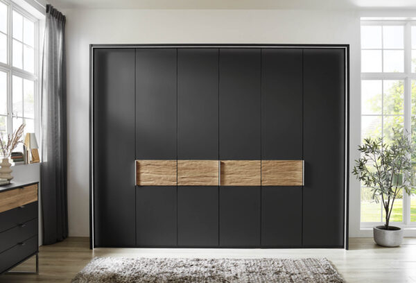 ACAPULCO_540_23_Graphit-D.,Abs. Riffholz_DTS 300cm,H236cm m.PPT+uml.Bel._m.SK-Kommode